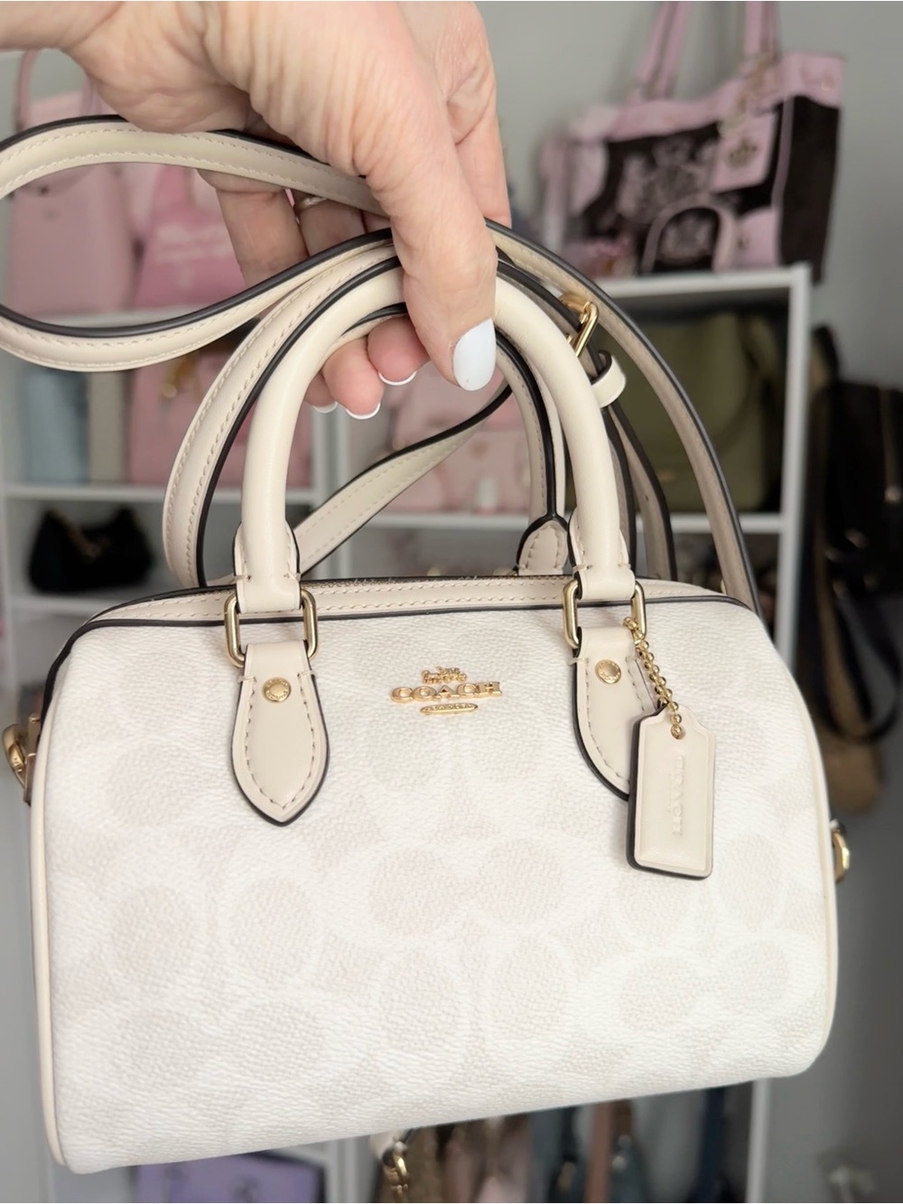 COACH Mini Rowan Crossbody Satchel in Signature “C” Canvas CW329